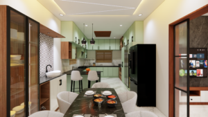 kitchen break fast counter v02 with dining table
